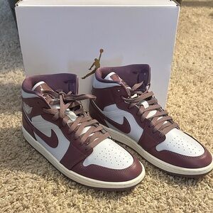 Nike Women's Burgundy and White High-Top Sneakers